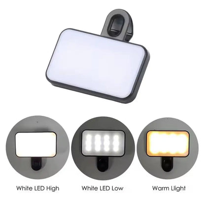Pocket LED Selfie Light – Clip-On Ringlight for Phone, iPad & Laptop