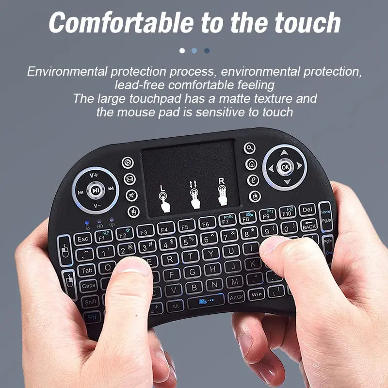 Wireless Mini Keyboard Flight Mouse – Touchpad + Dual Mode