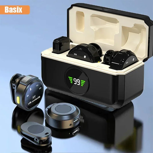 Basix Wireless Lavalier Mic – Noise-Canceling Lapel Microphone for iPhone & Android