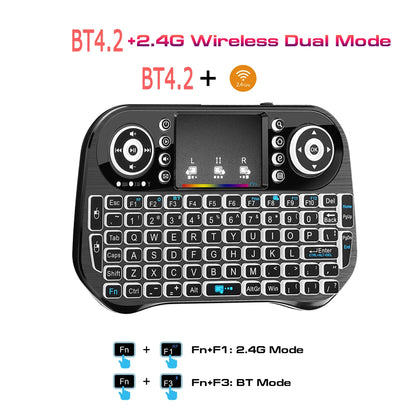 Wireless Mini Keyboard Flight Mouse – Backlit + Bluetooth 2.4G