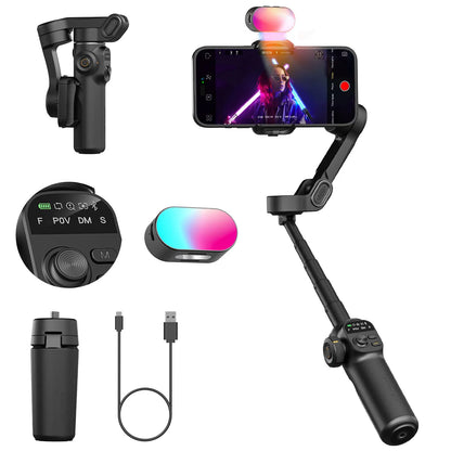 AOCHUAN Smart X2 – 3-Axis Smartphone Gimbal with Extension Pole & LED Display