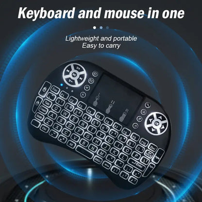 Wireless Mini Keyboard Flight Mouse – Touchpad + Dual Mode