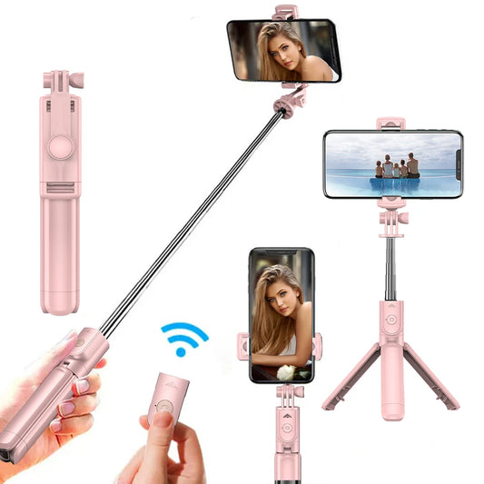 Wireless Selfie Stick Tripod – Foldable Stand with Bluetooth Remote