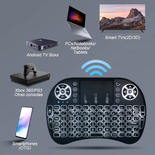 Wireless Mini Keyboard Flight Mouse – Touchpad + Dual Mode