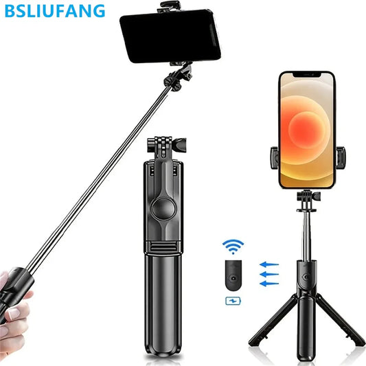 BSLIUFANG 2025 Tripod – Selfie Stick + Bluetooth Remote Stand