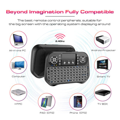 Wireless Mini Keyboard Flight Mouse – Backlit + Bluetooth 2.4G