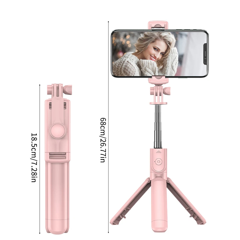 Wireless Selfie Stick Tripod – Foldable Stand with Bluetooth Remote