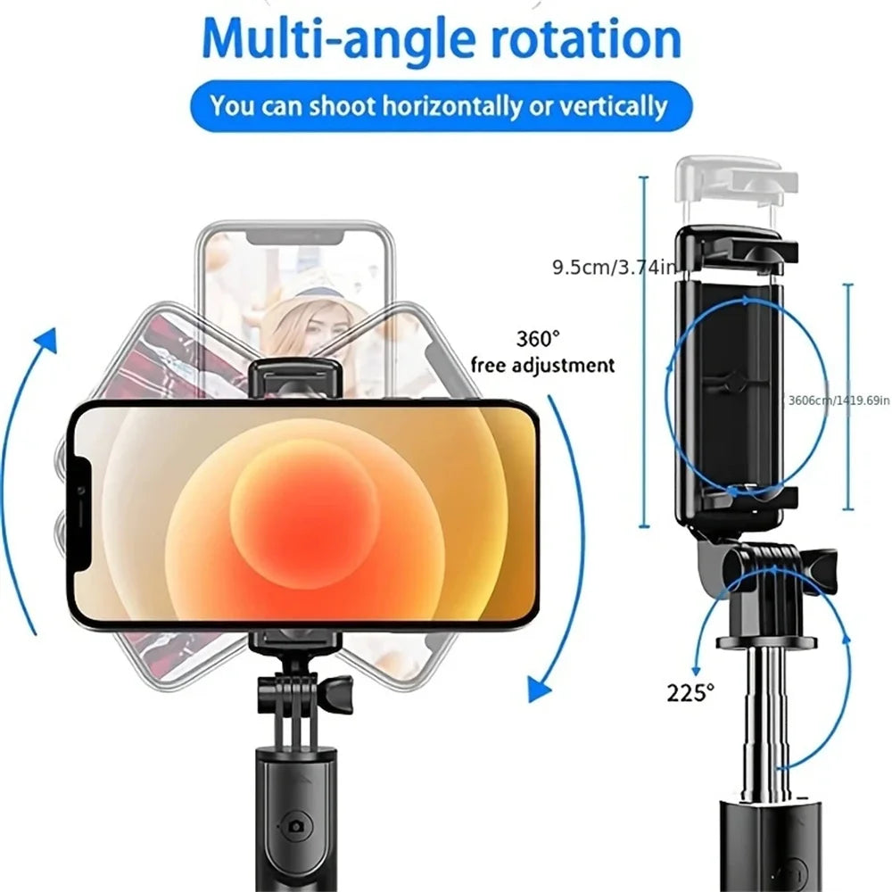 BSLIUFANG 2025 Tripod – Selfie Stick + Bluetooth Remote Stand