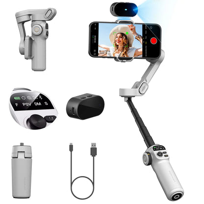 AOCHUAN Smart X2 – 3-Axis Smartphone Gimbal with Extension Pole & LED Display