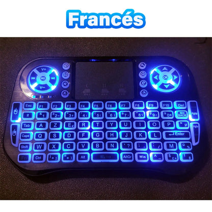Wireless Mini Keyboard Flight Mouse – Backlit + Bluetooth 2.4G