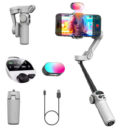 AOCHUAN Smart X2 – 3-Axis Smartphone Gimbal with Extension Pole & LED Display