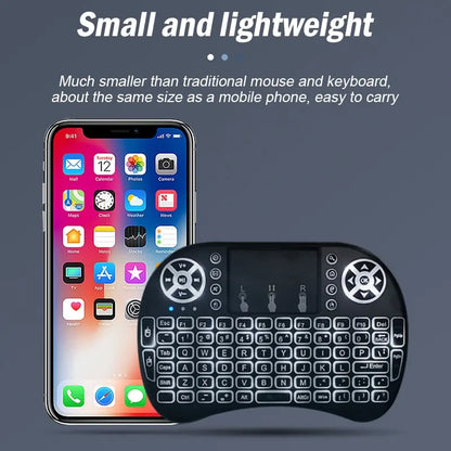 Wireless Mini Keyboard Flight Mouse – Touchpad + Dual Mode