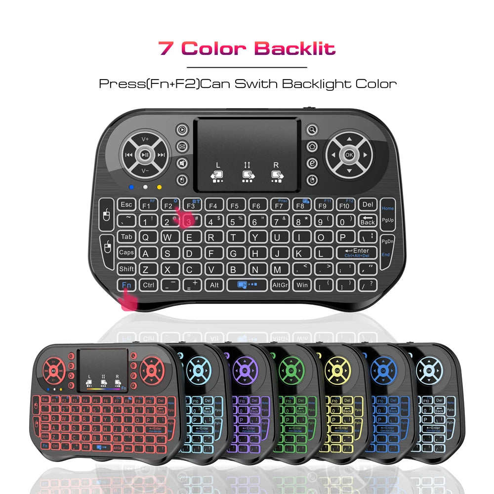 Wireless Mini Keyboard Flight Mouse – Backlit + Bluetooth 2.4G